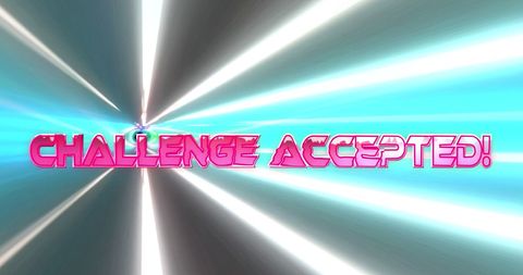 Challenge Accepted Text with Dynamic Light Trails - Download Free Stock Images Pikwizard.com