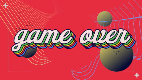 Retro Futuristic Game Over Animation with Geometric Shapes