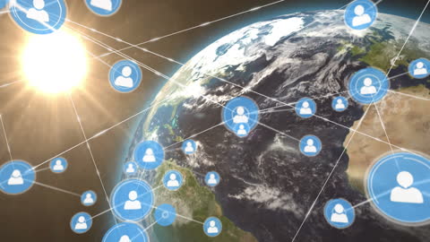 Global Digital Connections Surrounding Planet Earth