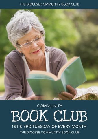 elderly woman reading promoting community book club - Download Free Stock Templates Pikwizard.com