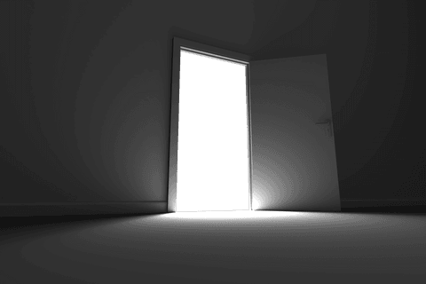 dark room open door with bright glowing light transparent background - Download Free Stock Videos Pikwizard.com