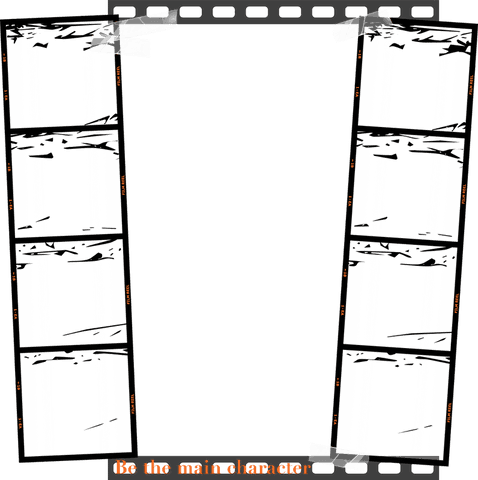 Transparent filmstrip with sprocket holes and copy space