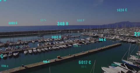 Digital Interface Scanning Port Marina with Data Overlay