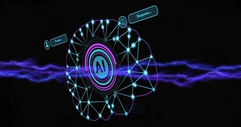 digital ai network with electric pulse highlights innovations - Download Free Stock Images Pikwizard.com
