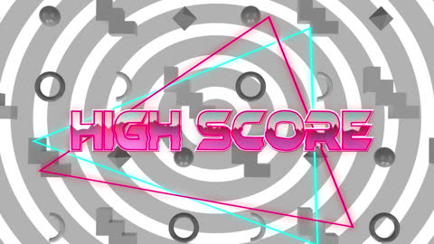 Retro High Score Animation Concept with Geometric Background
