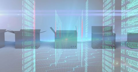 Abstract Digital Data Processing with Floating Data Streams - Download Free Stock Images Pikwizard.com
