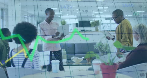 Diverse Team Working on Financial Analytics Data