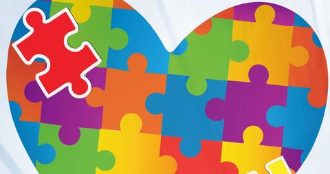 Colorful Puzzle Heart for Autism Awareness Concept - Download Free Stock Images Pikwizard.com