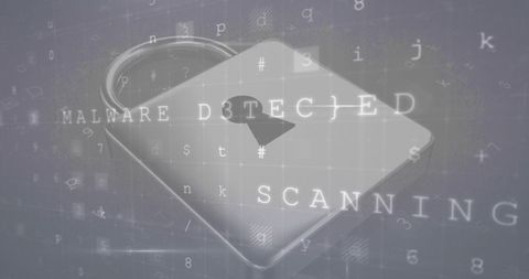 cybersecurity alert with malware detected and scanning icons - Download Free Stock Images Pikwizard.com