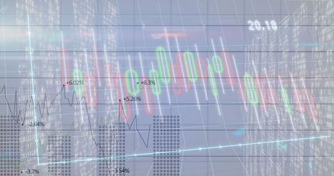 Candlestick Chart Over City Night Skyline Indicating Market Trends - Download Free Stock Images Pikwizard.com
