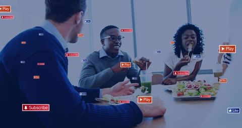 Casual Dining with Digital Marketing Icons