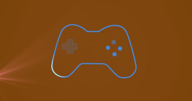 Minimalist Game Controller Outline on Brown Background - Download Free Stock Images Pikwizard.com