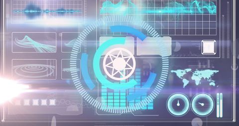 Futuristic Digital Dashboard with Data and Interface Elements - Download Free Stock Images Pikwizard.com