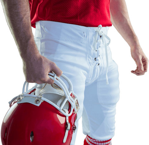 american football player holding transparent red helmet - Download Free Stock Videos Pikwizard.com