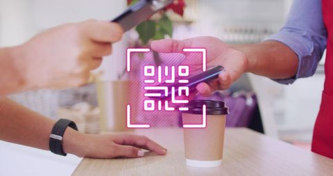 Contactless Payment with Smartphone in Coffee Shop