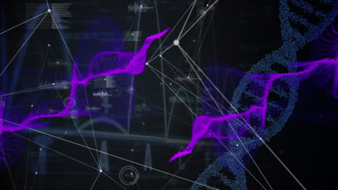 Futuristic Visualization with Soundwaves and DNA Strands