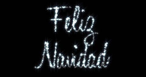 Glittering Feliz Navidad Christmas Greeting on Black Background