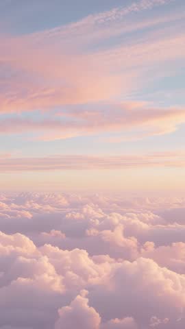 Vertical Dawn Cloudscape Video Capturing Pastel Sky and Drifting Cirrus Clouds