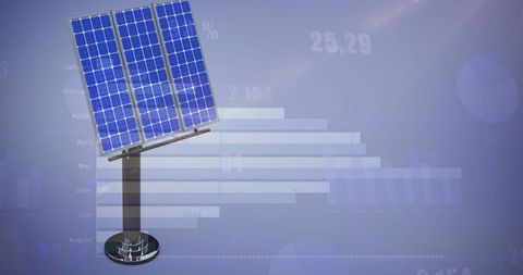 innovative solar panel array display with transparent energy charts - Download Free Stock Images Pikwizard.com