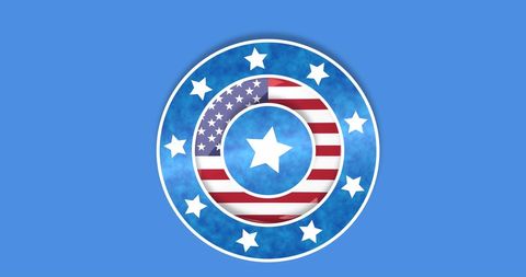 Symbolic USA Emblem with Stars on Blue Background - Download Free Stock Images Pikwizard.com
