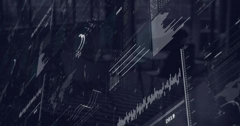 Abstract Digital Interface with Data Visualization in Office Environment - Download Free Stock Images Pikwizard.com