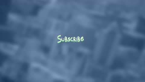 Animated Subscribe Text Over Blurred Cityscape