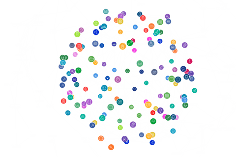 transparent technology network design with multicolored icons - Download Free Stock Videos Pikwizard.com
