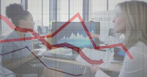 Analyzing business trends amid downward graphs