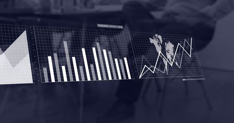 businessman viewing financial data with global graph analytics overlay - Download Free Stock Images Pikwizard.com