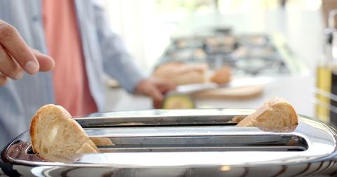 Healthy Breakfast Prep with Avocado Toast in Modern Kitchen
