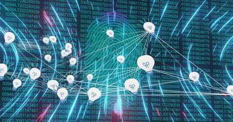 Digital Data Network Interconnections with Fingerprint - Download Free Stock Images Pikwizard.com