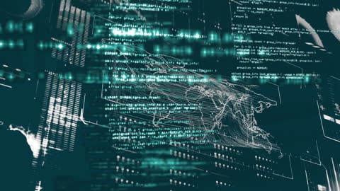 Futuristic Data Processing and Cyber Technology Animation