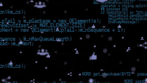Digital Data Processing Animation with Network Icons