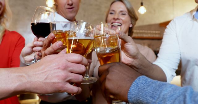 Friends toasting drinks at social gathering celebration - Download Free Stock Images Pikwizard.com