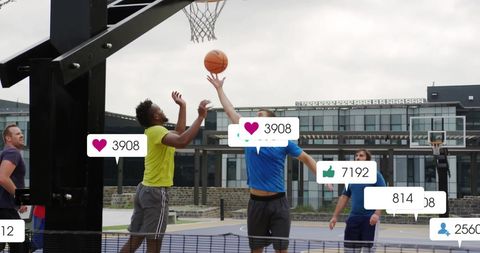 Social Media Impact on Outdoor Basketball Game - Download Free Stock Images Pikwizard.com