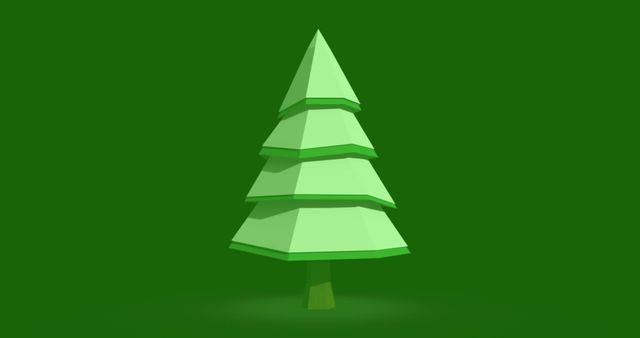 Minimalist Geometric Christmas Tree Illustration with Falling Snow - Download Free Stock Images Pikwizard.com