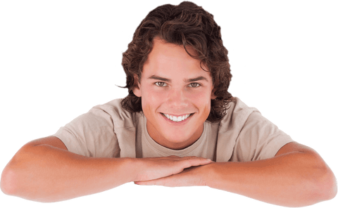 Smiling Young Man with Hands Resting Transparent Background - Download Free Stock Videos Pikwizard.com
