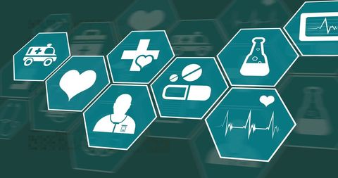Digital Health and Science Interface with Medical Icons - Download Free Stock Images Pikwizard.com