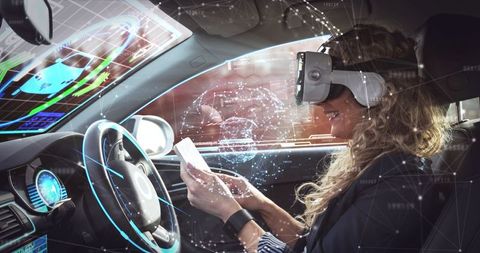 Futuristic Self-Driving Car with VR Technology - Download Free Stock Images Pikwizard.com