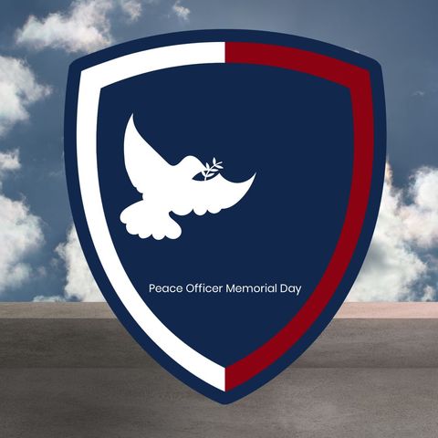 Peace Officer Memorial Day Blue Shield With White Dove - Download Free Stock Templates Pikwizard.com