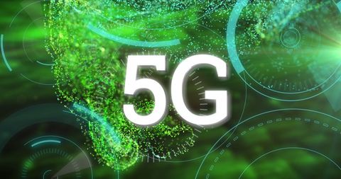 5G Network with Digital Elements in Green - Download Free Stock Images Pikwizard.com