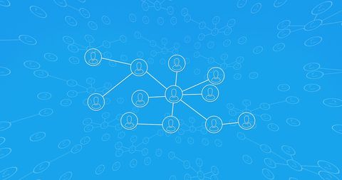 Digital Network Connections on Vibrant Blue Background - Download Free Stock Images Pikwizard.com