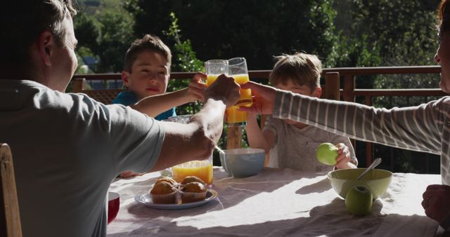 Family Breakfast Toast Under Morning Sun - Download Free Stock Images Pikwizard.com