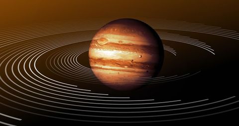 Digitally Generated Brown Planet with Dynamic Orbit Lines - Download Free Stock Images Pikwizard.com
