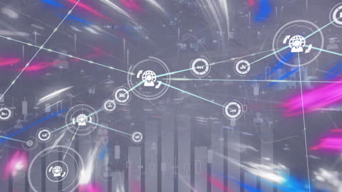 Digital Network Interface with Data Connection Animation