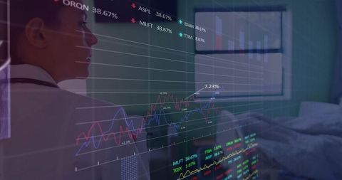 Analyzing Digital Stock Data Display in Modern Workspace