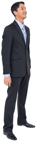 Happy Biracial Businessman in Formal Outfit on Transparent Background