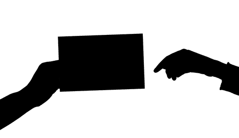 Digital tablet usage illustration with transparent silhouette