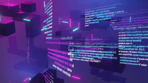 Digital Code Flow in Futuristic Virtual Realm