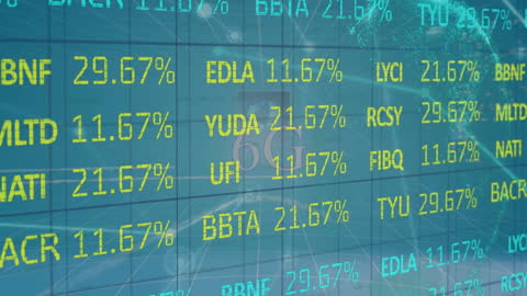 Stock Market Data on Digital Screen Interface